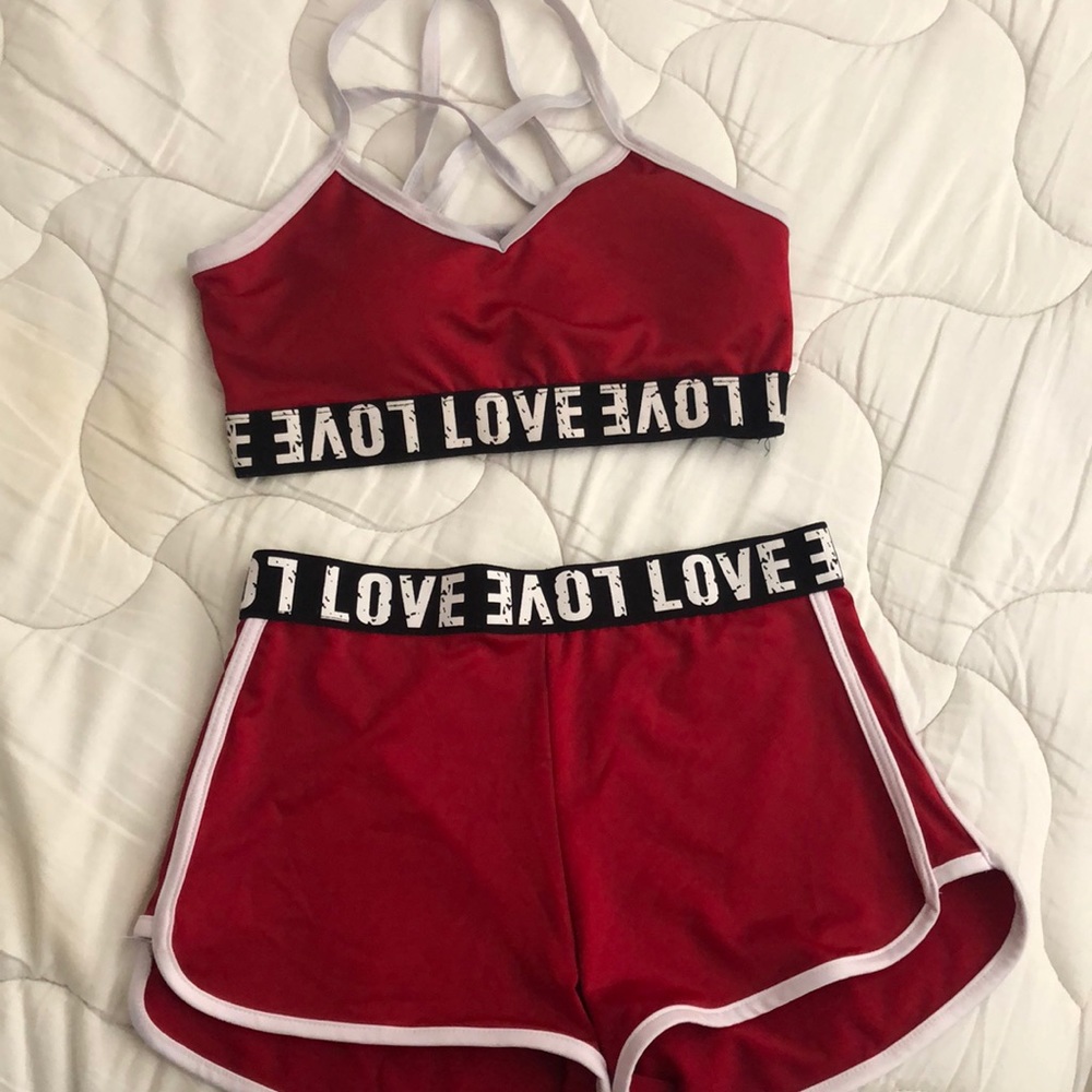 Sports bra and shorts set